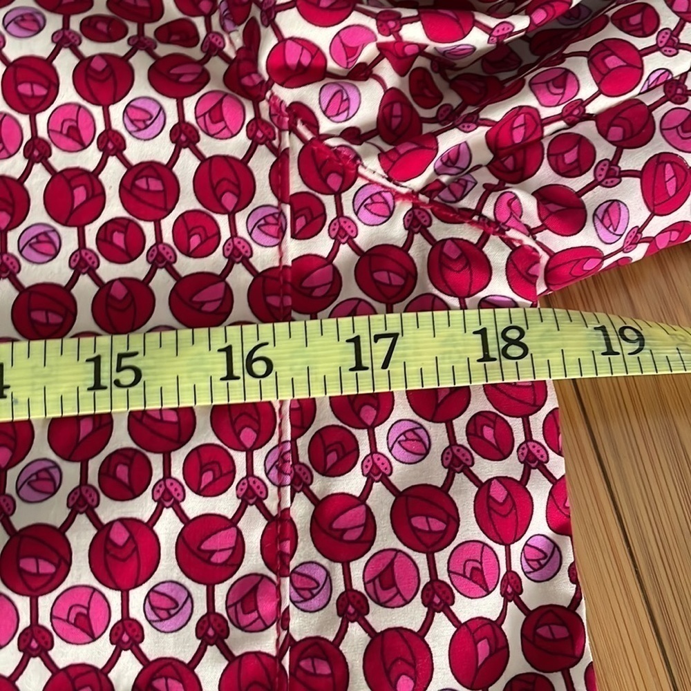 Gap Spring Tulips Pink Red Trench Coat Size Small Button Up Floral - Picture 10 of 12